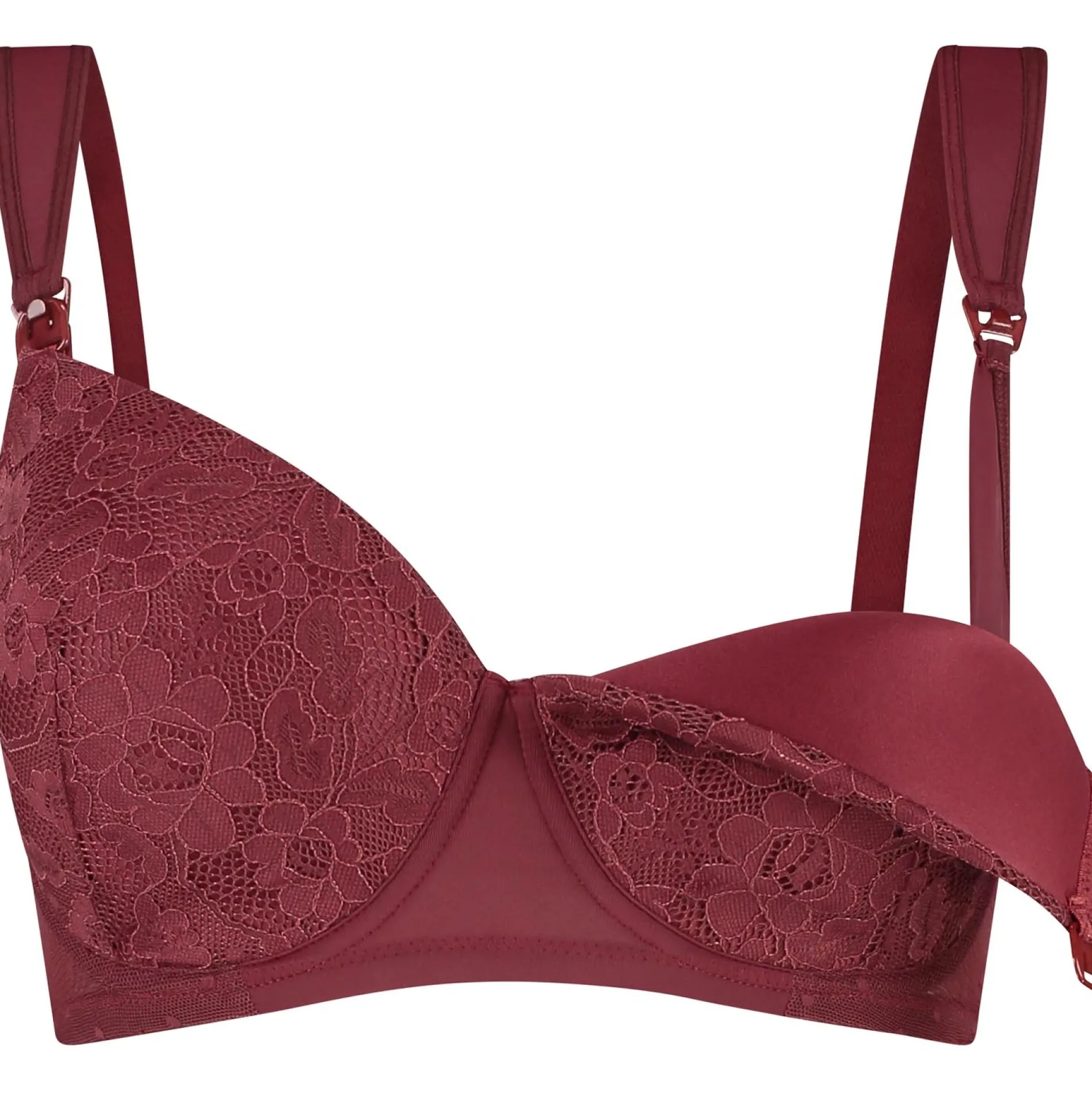 Borstkolven|Bh's*Prénatal voedingsbh effen rood Winered