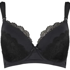 Borstkolven|Pyjama's*Prénatal voedingsbh effen zwart Black