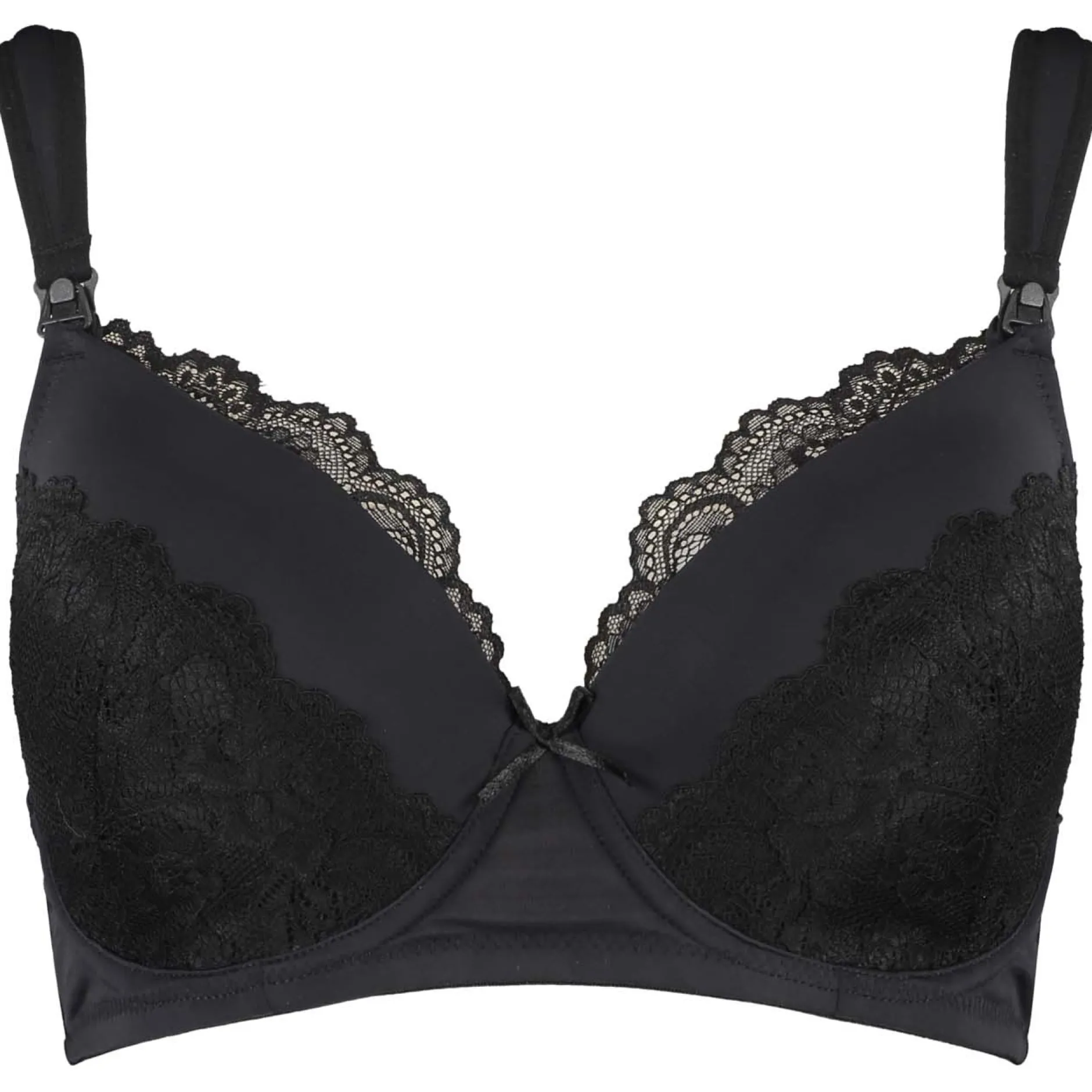 Borstkolven|Pyjama's*Prénatal voedingsbh effen zwart Black