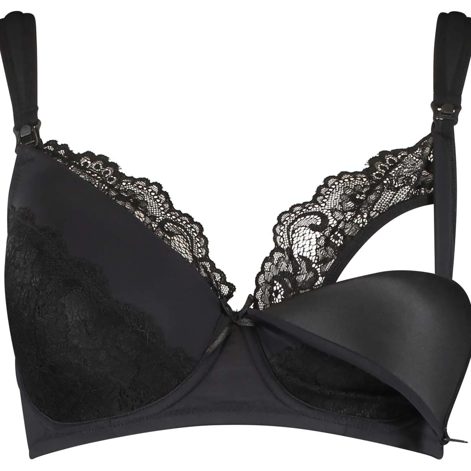 Borstkolven|Pyjama's*Prénatal voedingsbh effen zwart Black