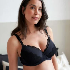 Borstkolven|Pyjama's*Prénatal voedingsbh effen zwart Black