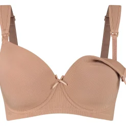 Borstkolven|Bh's*Prénatal voedingsbh  effen taupe Taupebrown