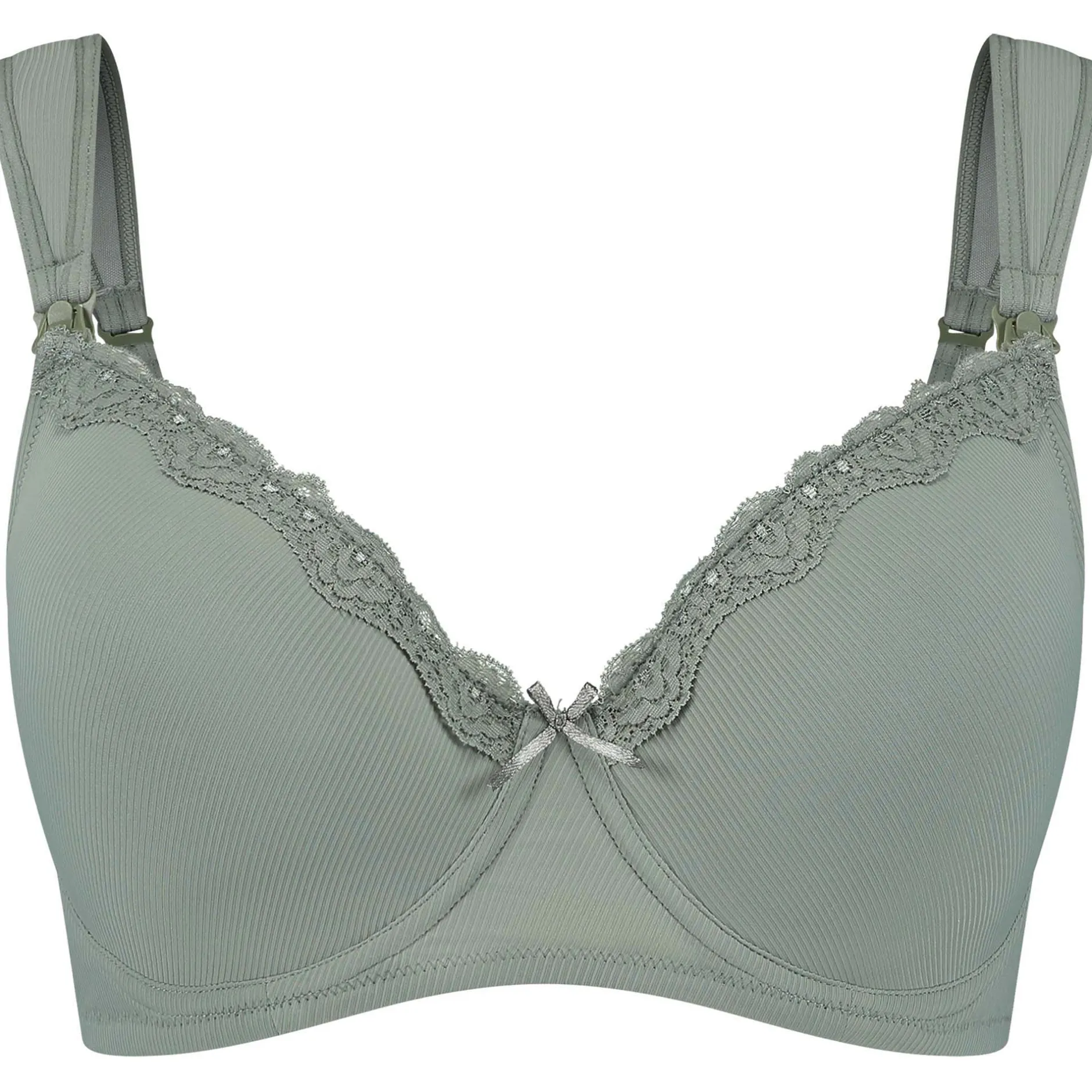 Borstkolven|Bh's*Prénatal voedingsbh rib effen groen Light Khaki Green