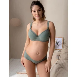 Borstkolven|Bh's*Prénatal voedingsbh rib effen groen Light Khaki Green