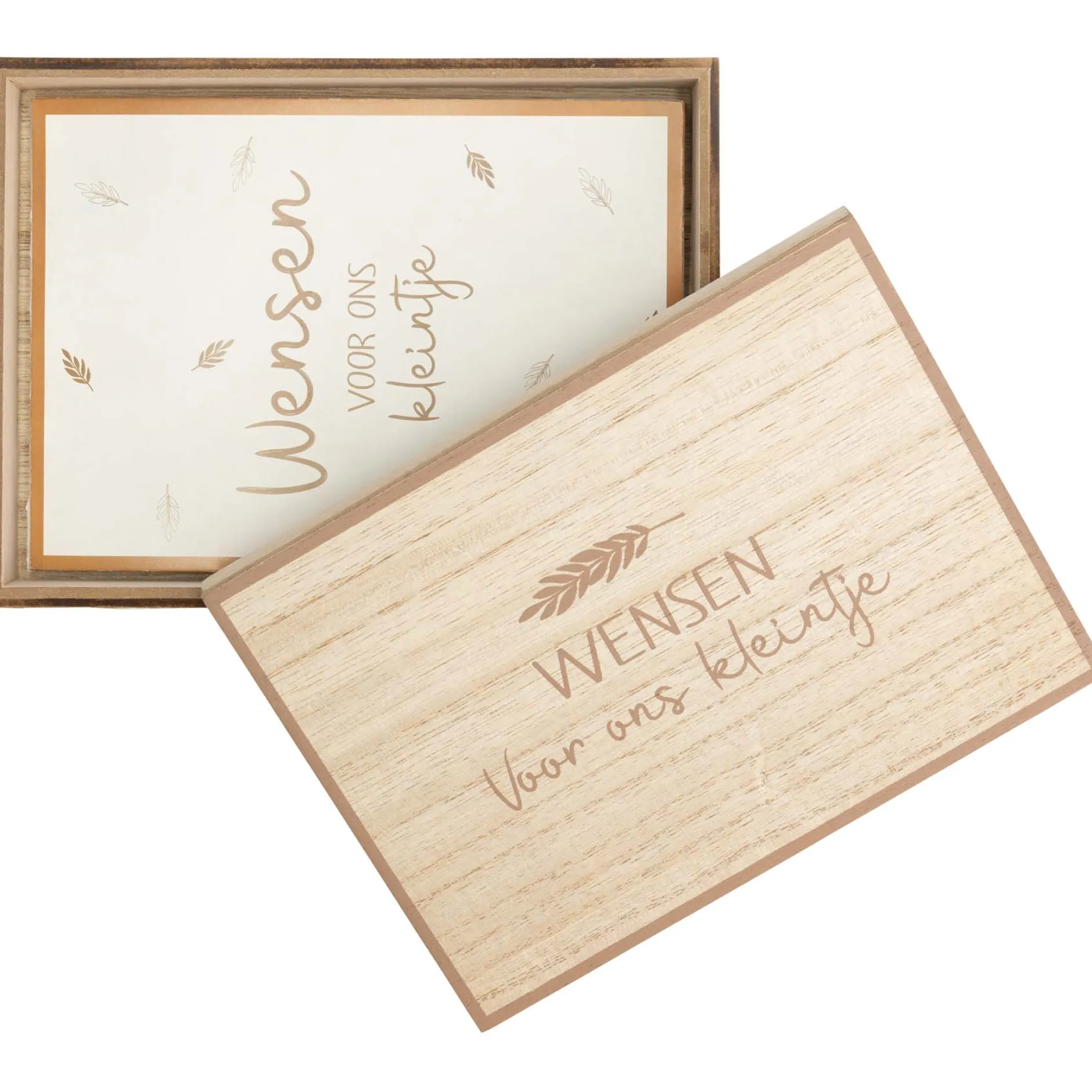 Feestartikelen|Kraamcadeaus*Prénatal wensendoos hout Brown