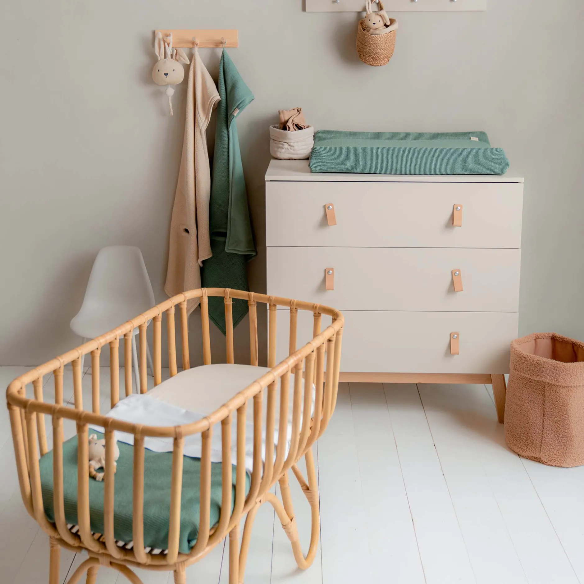 Dekens*Prénatal wiegdeken Little Knits groen