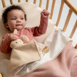 Dekens*Prénatal wiegdeken Little Knits roze