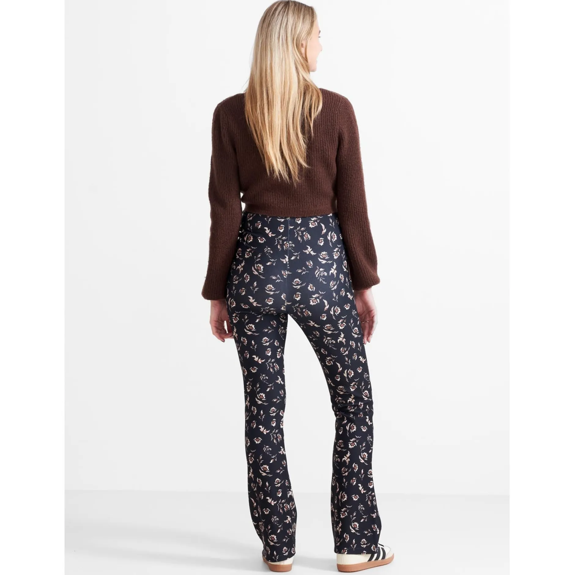 Broeken*Prénatal zwangerschapsbroek lang bloemen multi Black