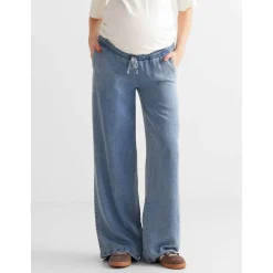 Broeken*Prénatal zwangerschapsbroek lang effen denim Light Blue Denim
