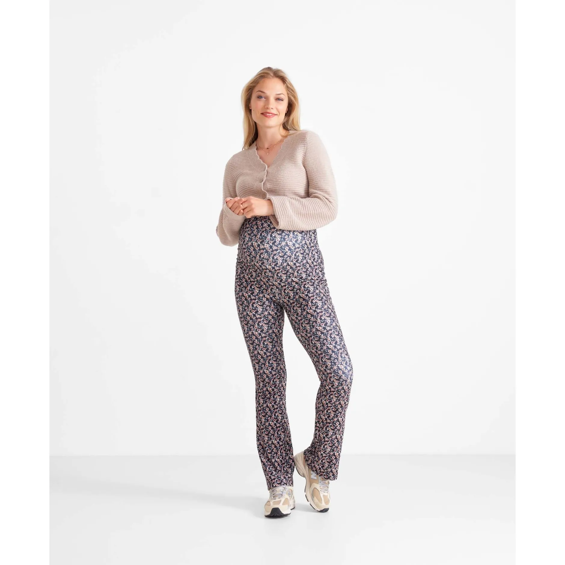 Basics|Broeken*Prénatal zwangerschapsbroek lang all over print zwart Black