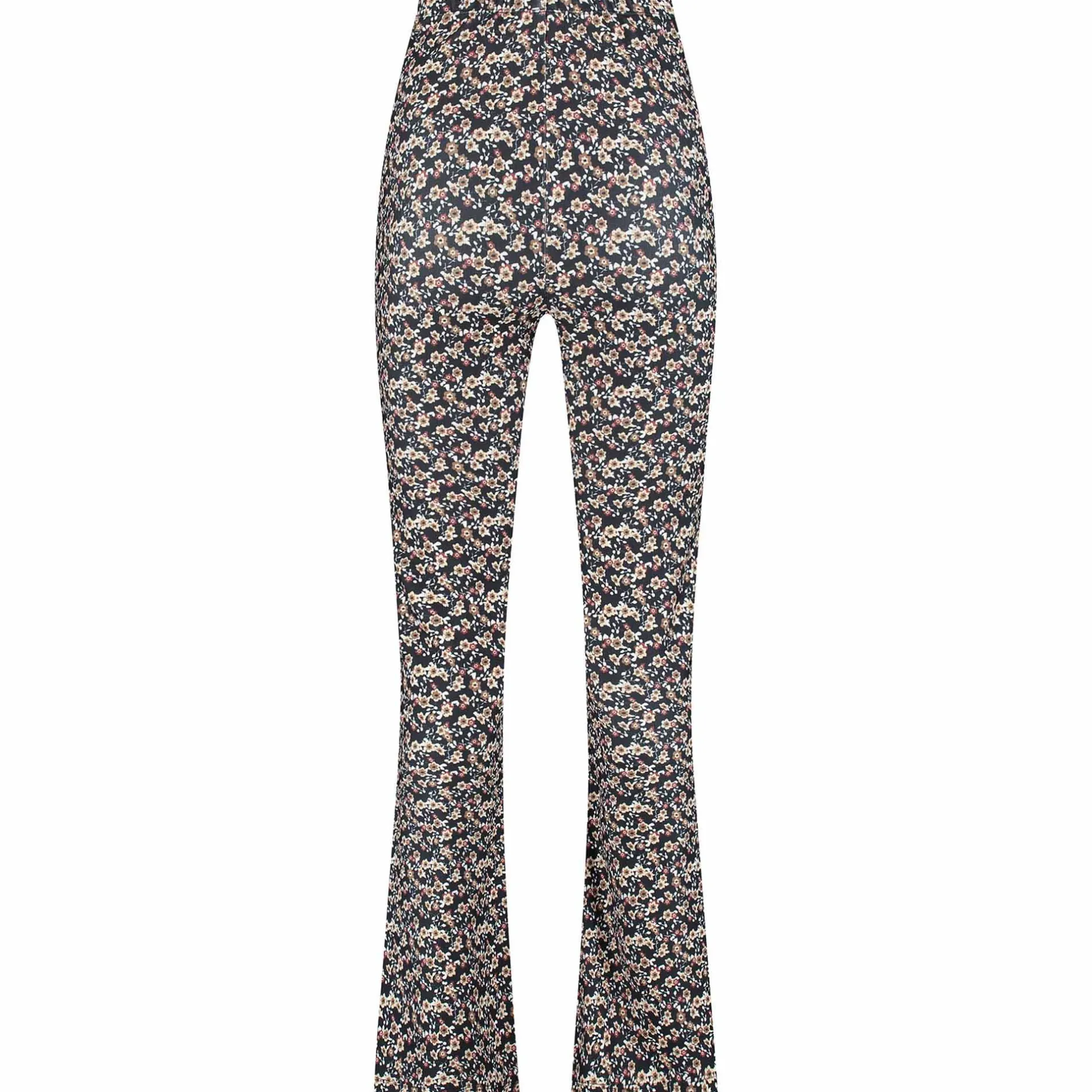 Broeken*Prénatal zwangerschapsbroek lang bloemen zwart Black