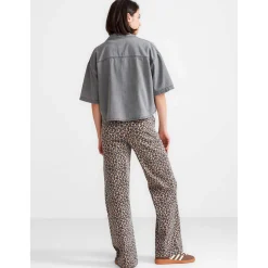 Broeken*Prénatal zwangerschapsbroek lang panterprint beige Almond