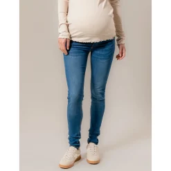 Basics|Jeans*Prénatal zwangerschapsjeans lang effen blauw Mid Blue Denim