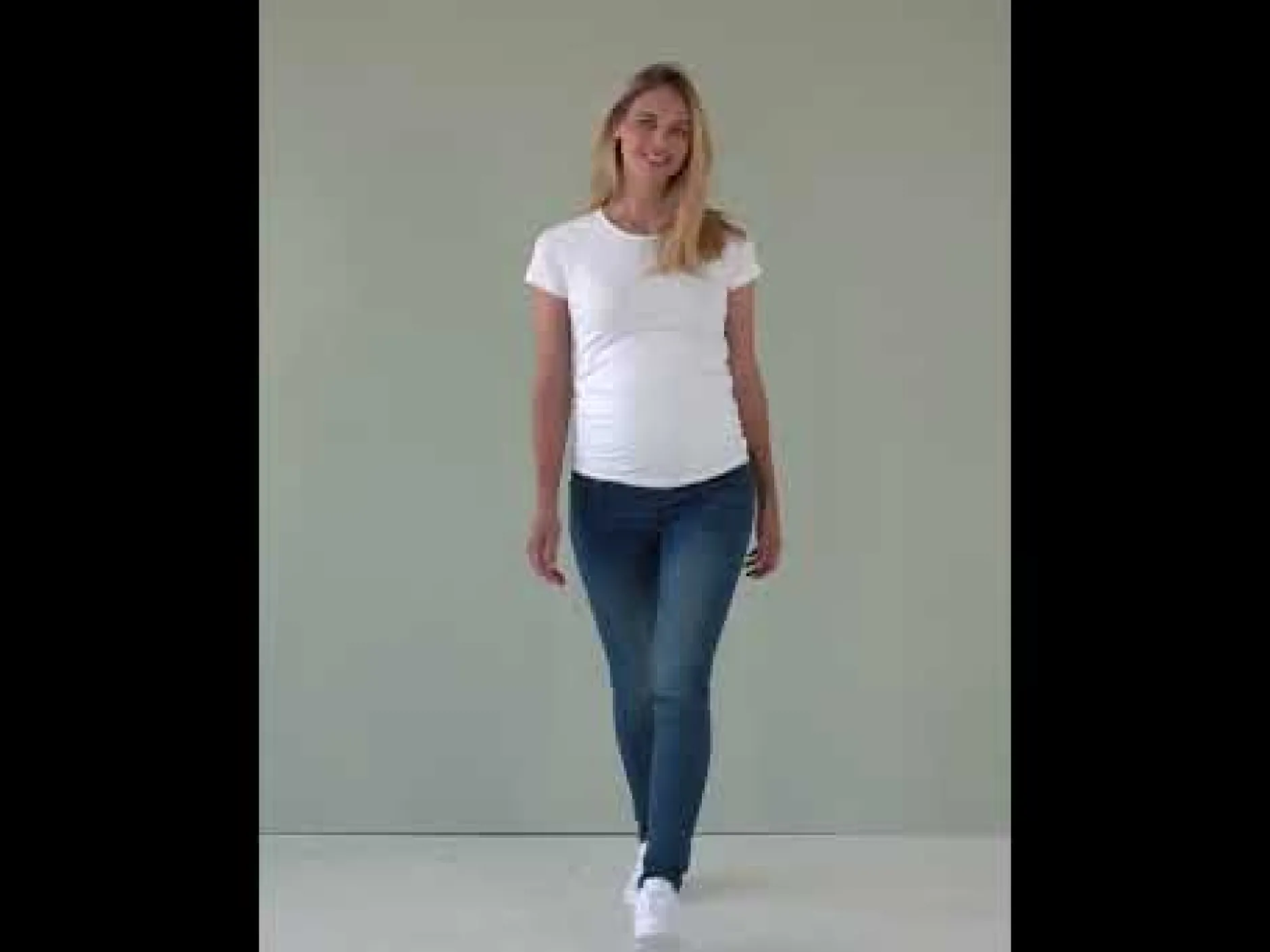 Basics|Jeans*Prénatal zwangerschapsjeans lang effen blauw Mid Blue Denim