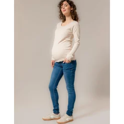 Basics|Jeans*Prénatal zwangerschapsjeans lang effen blauw Mid Blue Denim