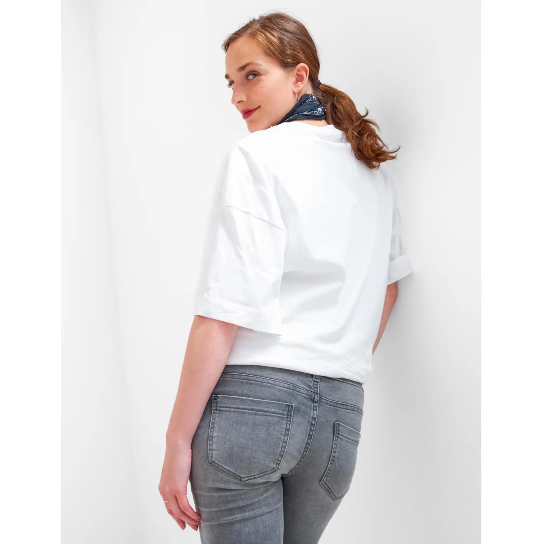 Jeans|Broeken*Prénatal zwangerschapsjeans lang effen grijs Mid Grey Denim