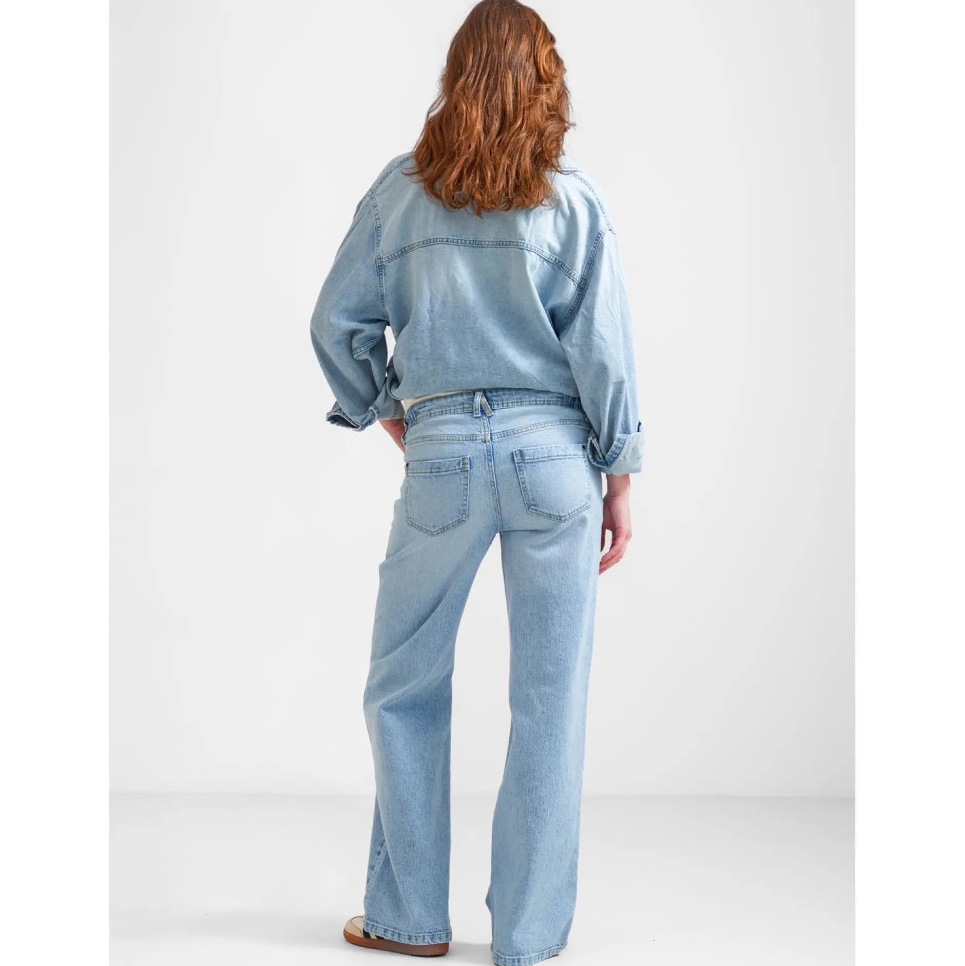 Basics|Broeken*Prénatal zwangerschapsjeans lang effen denim Mid Blue Denim