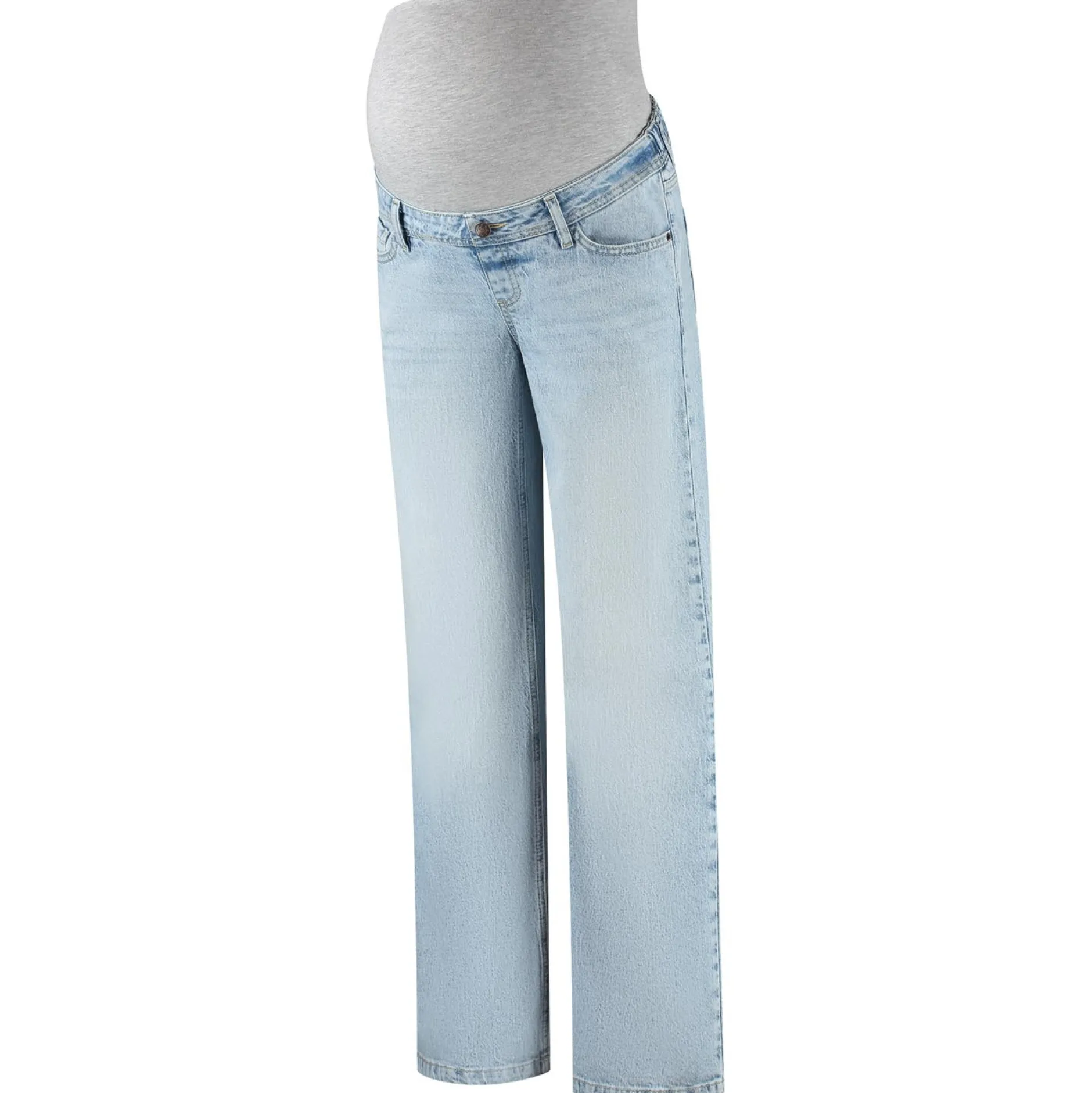 Basics|Broeken*Prénatal zwangerschapsjeans lang effen denim Mid Blue Denim