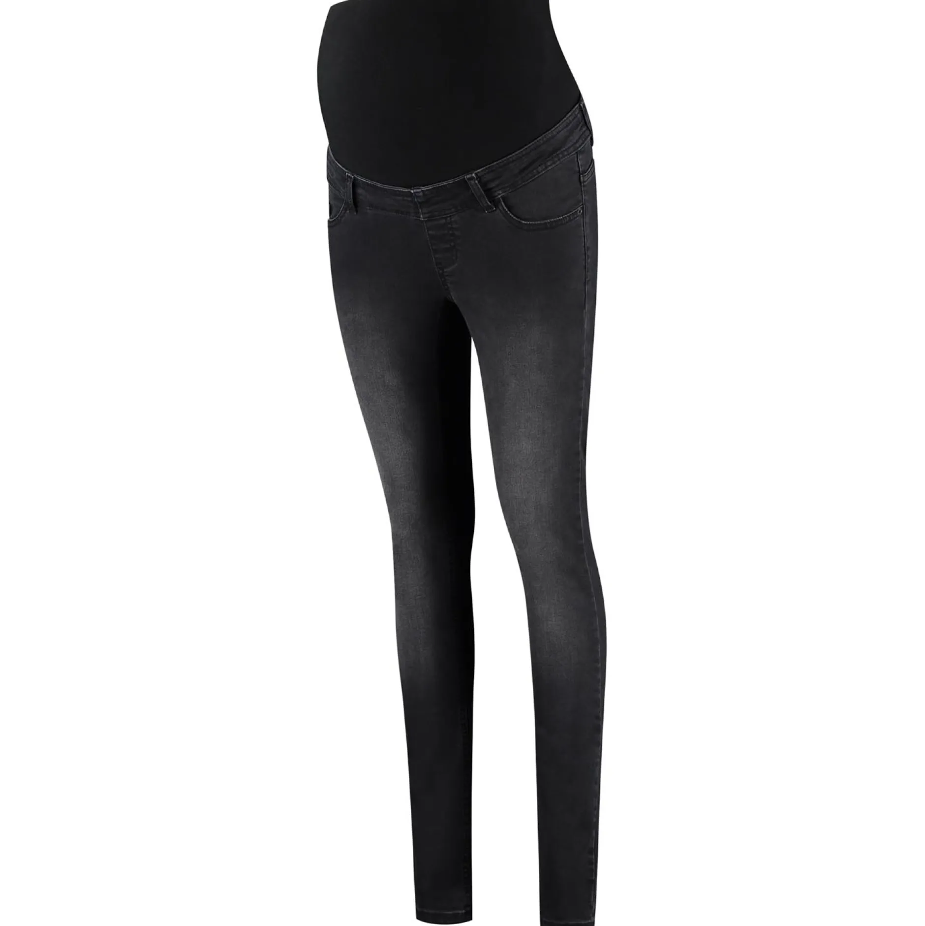 Basics|Jeans*Prénatal zwangerschapsjeans lang effen zwart Black Denim