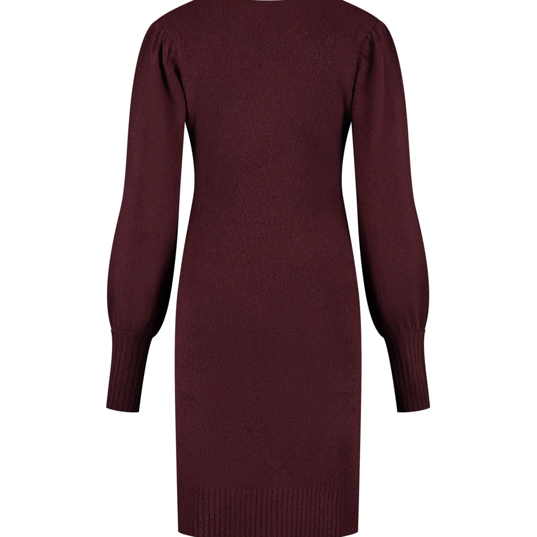 Jurken & Rokken*Prénatal zwangerschapsjurk lange mouwen effen rood Mid Red Melange