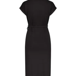 Basics|Jurken & Rokken*Prénatal zwangerschapsjurk korte mouwen effen zwart Black