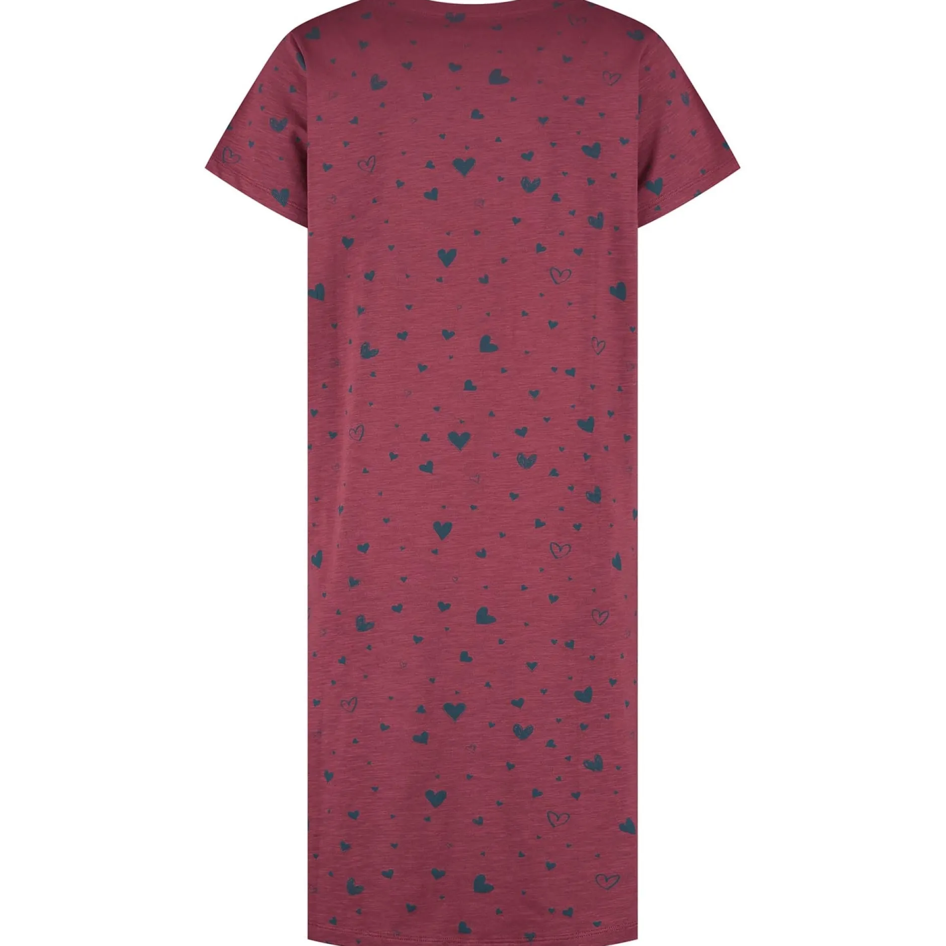 Pyjama's*Prénatal zwangerschapsnachtjapon korte mouwen hartjes rood Dark Redshade