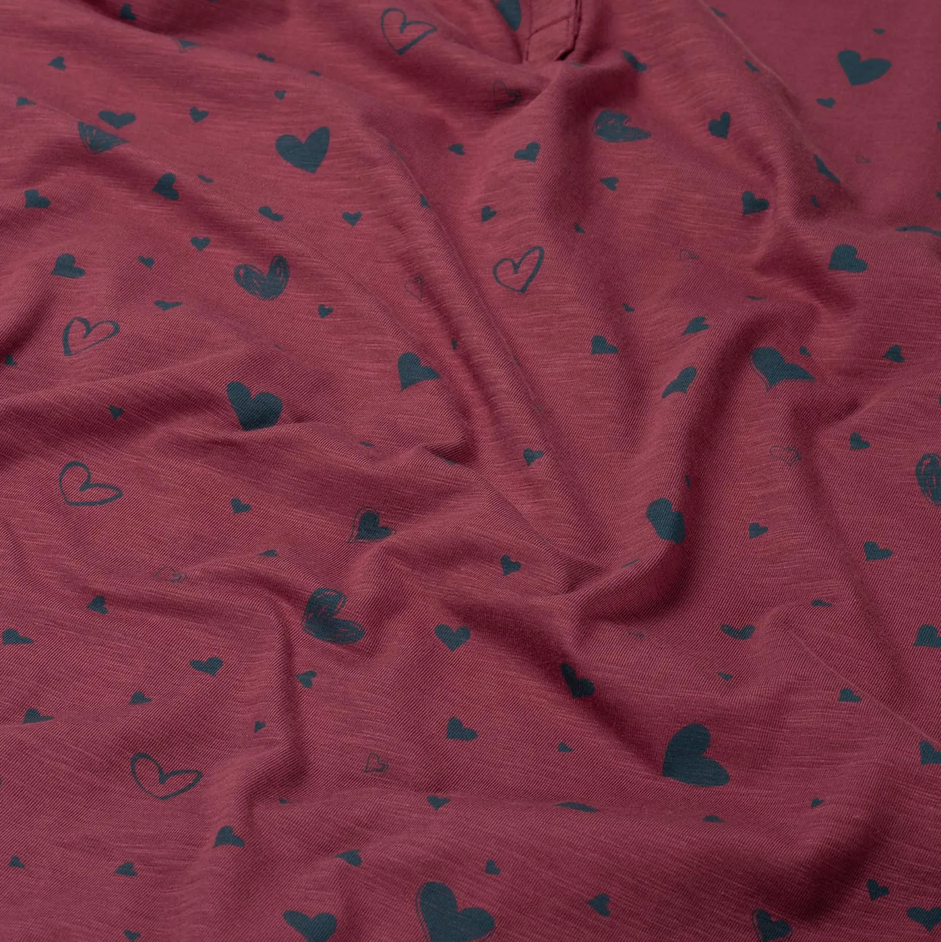 Pyjama's*Prénatal zwangerschapsnachtjapon korte mouwen hartjes rood Dark Redshade