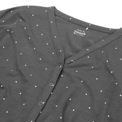 Pyjama's*Prénatal zwangerschapsnachtjapon lange mouwen all over print grijs Darkgrey