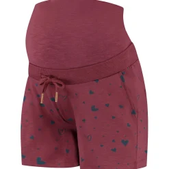 Pyjama's*Prénatal zwangerschapspyjama short kort hartjes rood Dark Redshade
