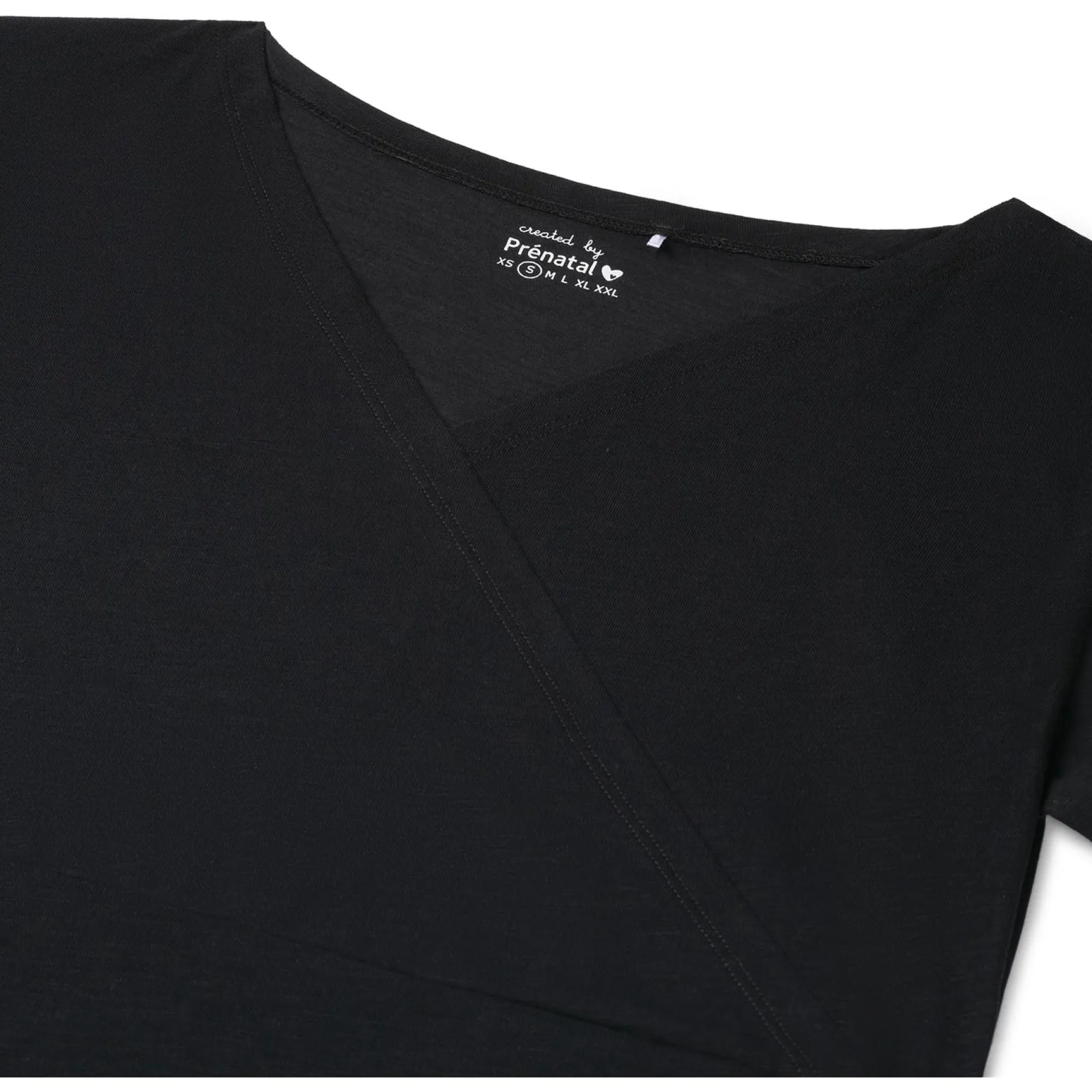 Pyjama's*Prénatal zwangerschapspyjama T-shirt korte mouwen effen zwart Black