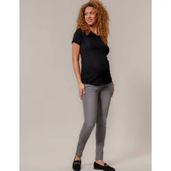 Basics|Shirts & Tops*Prénatal zwangerschapsshirt korte mouwen effen zwart Black
