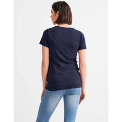 Basics|Shirts & Tops*Prénatal zwangerschapsshirt korte mouwen effen blauw Dark Navy Blue
