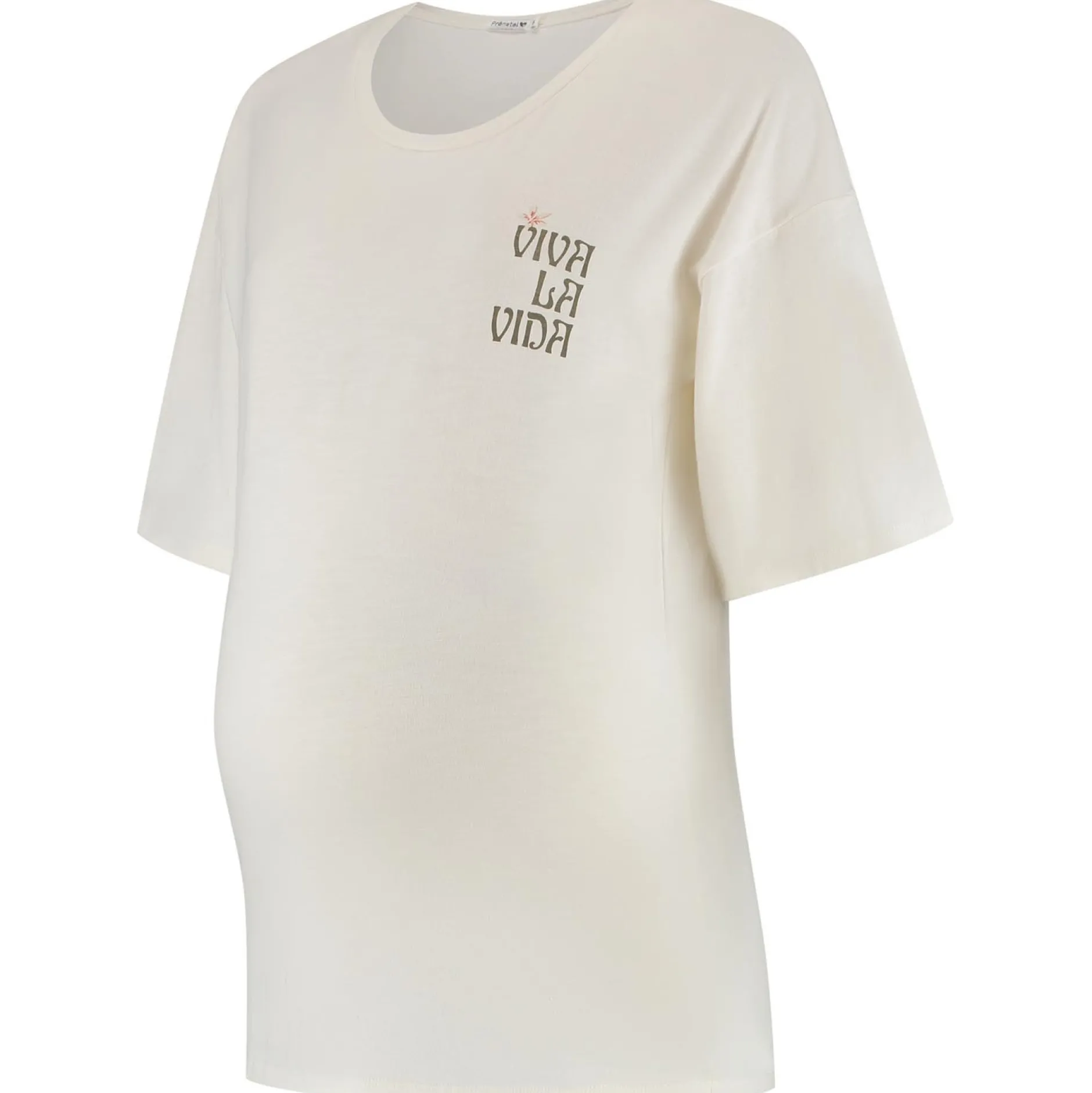 Shirts & Tops*Prénatal zwangerschapsshirt driekwart mouwen bloemen wit Ivoor Wit