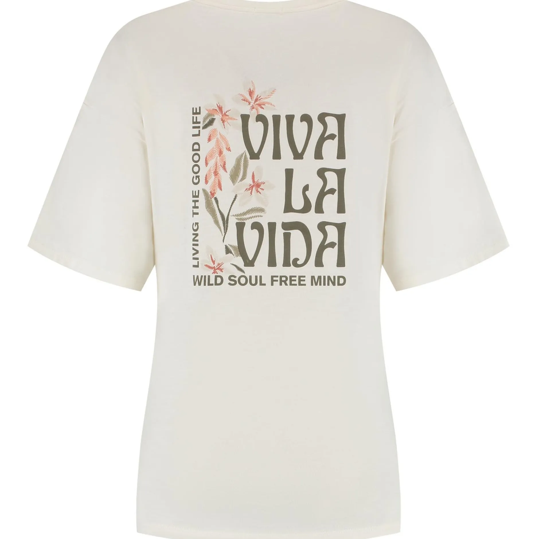 Shirts & Tops*Prénatal zwangerschapsshirt driekwart mouwen bloemen wit Ivoor Wit