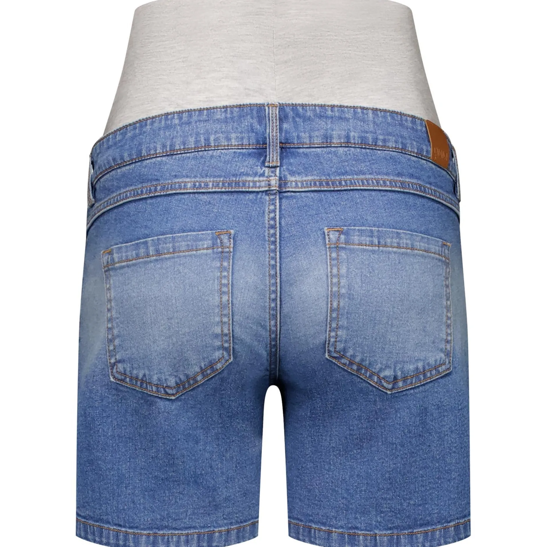 Basics|Broeken*Prénatal zwangerschapsshort kort blauw Mid Blue Denim