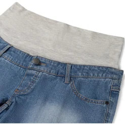 Basics|Broeken*Prénatal zwangerschapsshort kort blauw Mid Blue Denim