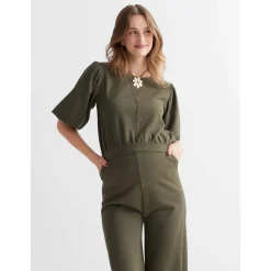 Shirts & Tops*Prénatal zwangerschapstop korte mouwen effen groen Dark Leaf Green