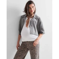 Truien & Vesten|Complete Kledingsets*Prénatal zwangerschapstop, shirt & broek Mid Grey Denim