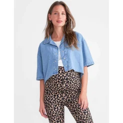 Shirts & Tops*Prénatal zwangerschapstop driekwart mouwen effen blauw Light Blue Denim