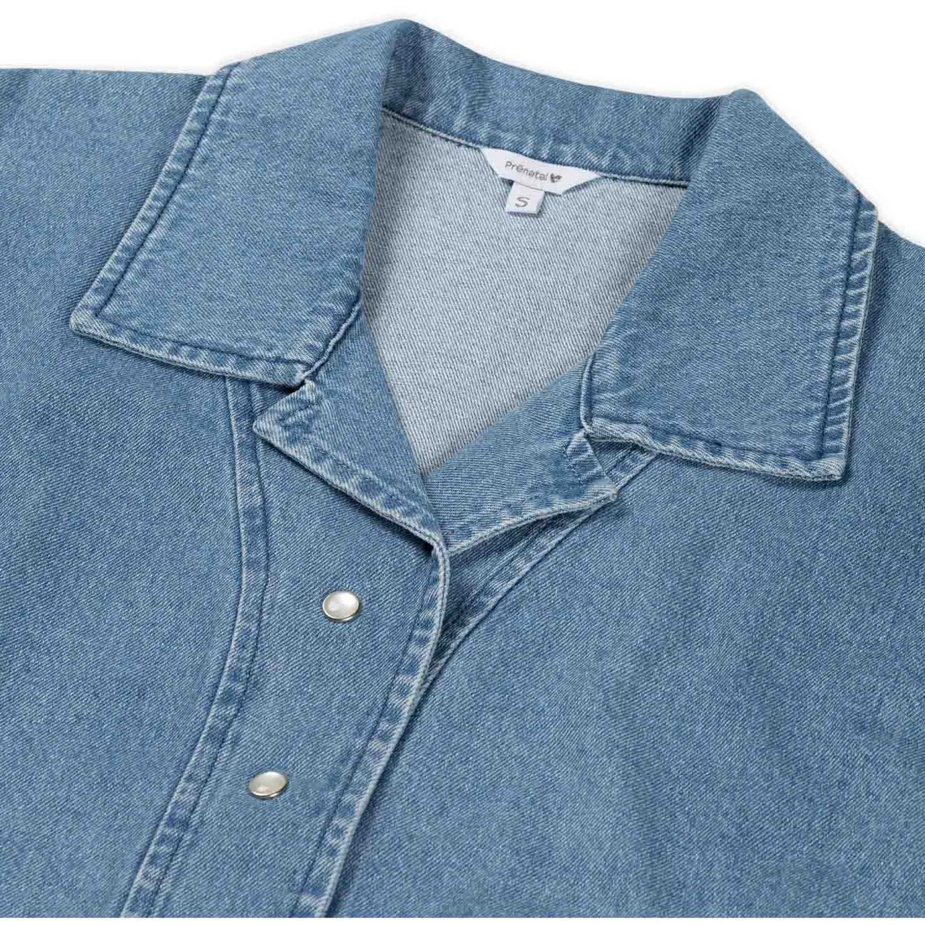 Shirts & Tops*Prénatal zwangerschapstop driekwart mouwen effen blauw Light Blue Denim
