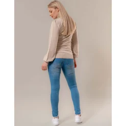 Basics|Truien & Vesten*Prénatal zwangerschapstrui lange mouwen effen beige Light Brown Melange