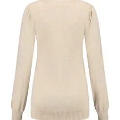 Basics|Truien & Vesten*Prénatal zwangerschapstrui lange mouwen effen beige Light Brown Melange