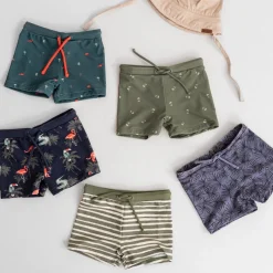 Zwembroeken|Zwemkleding*Prénatal zwemboxer dinosaurussen dierenprint groen Dark Green Blue