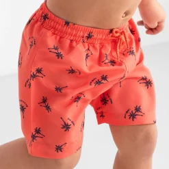 Zwembroeken|Zwemkleding*Prénatal zwemshort palmbomen  all over print oranje Midorange