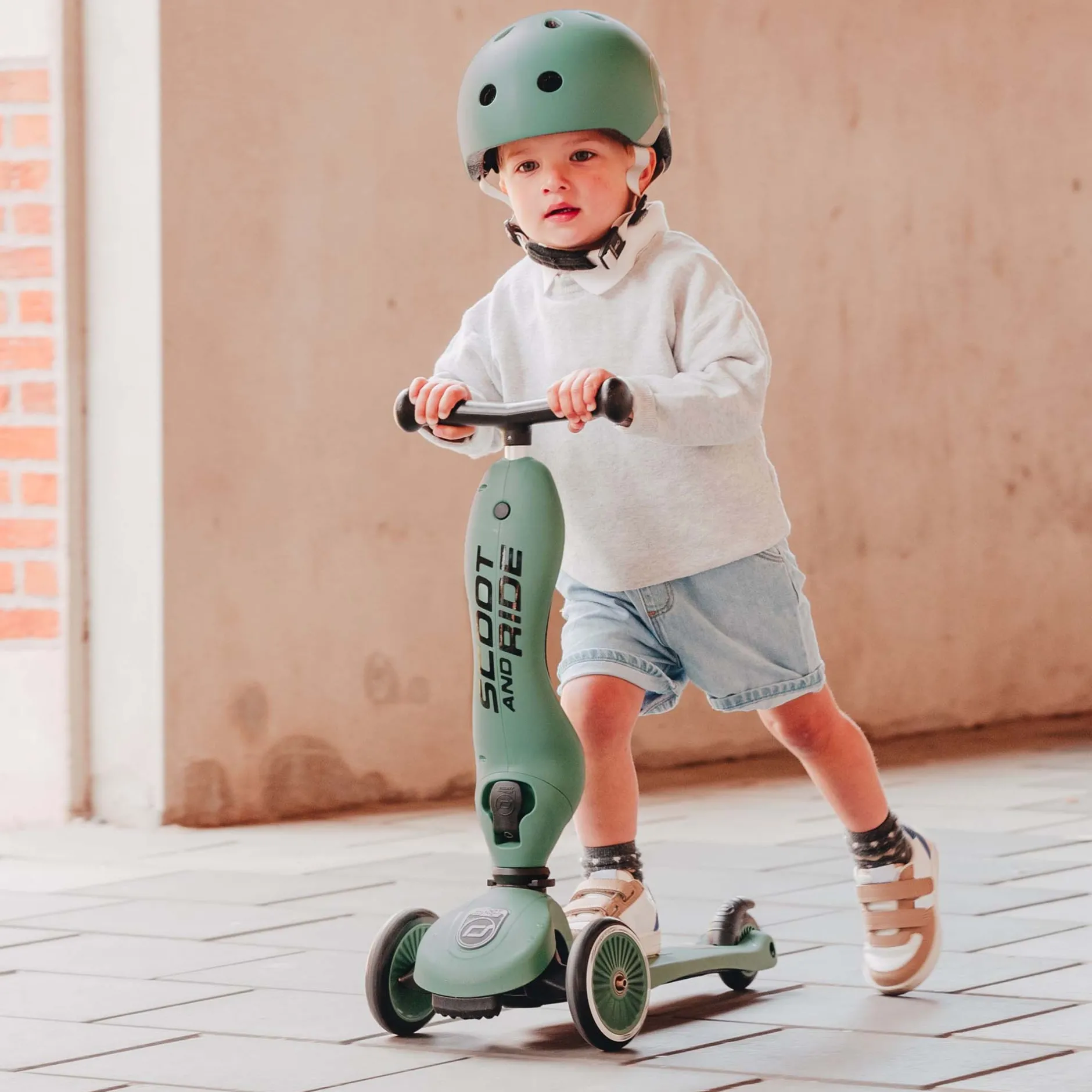 Loopfietsen & Loopwagens*Scoot & Ride Scoot and Ride Highwaykick 1 loopfiets en step Forestgreen
