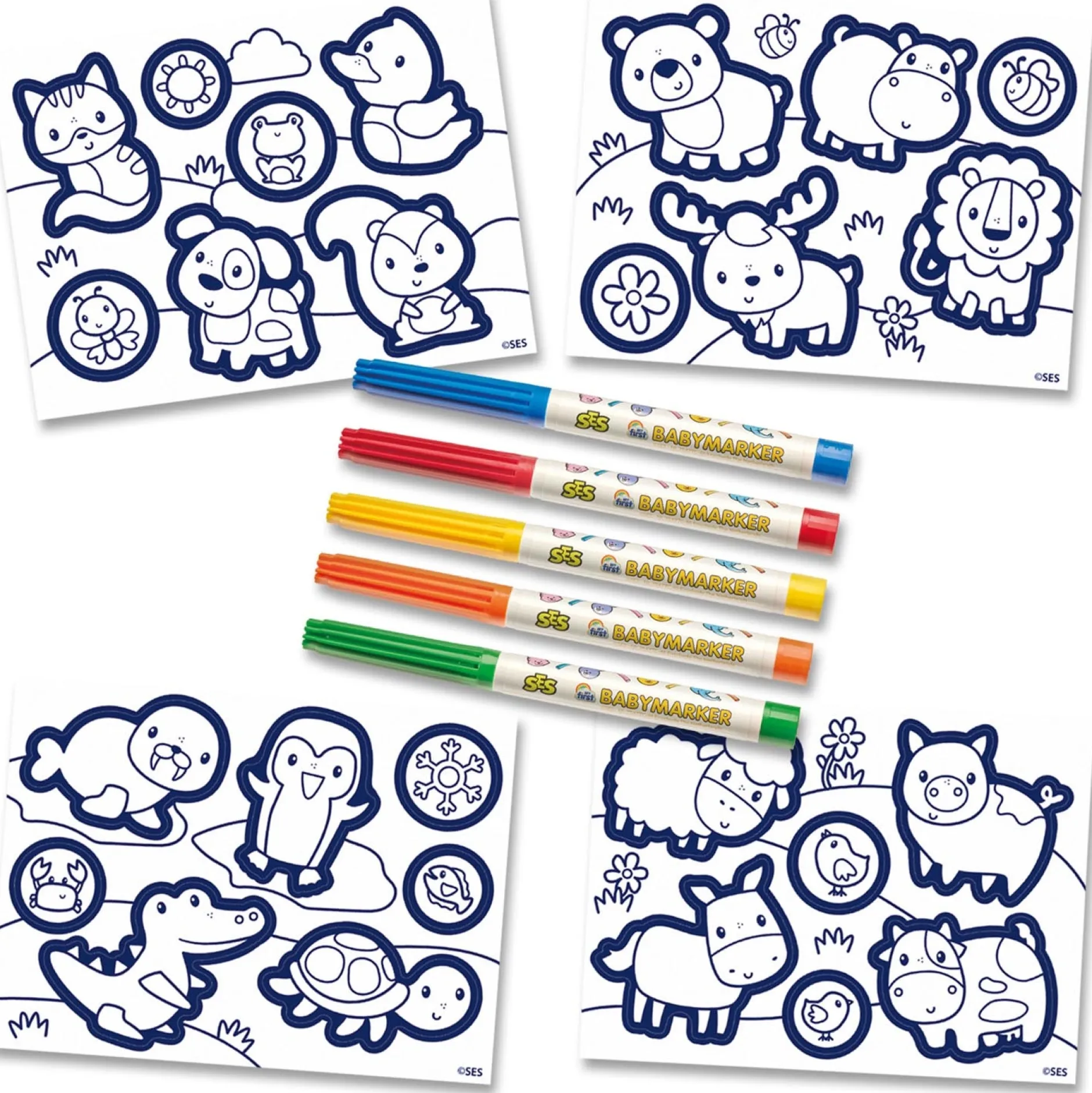 Tekenen|Puzzels & Spellen*SES My First - Stickers kleuren Multi