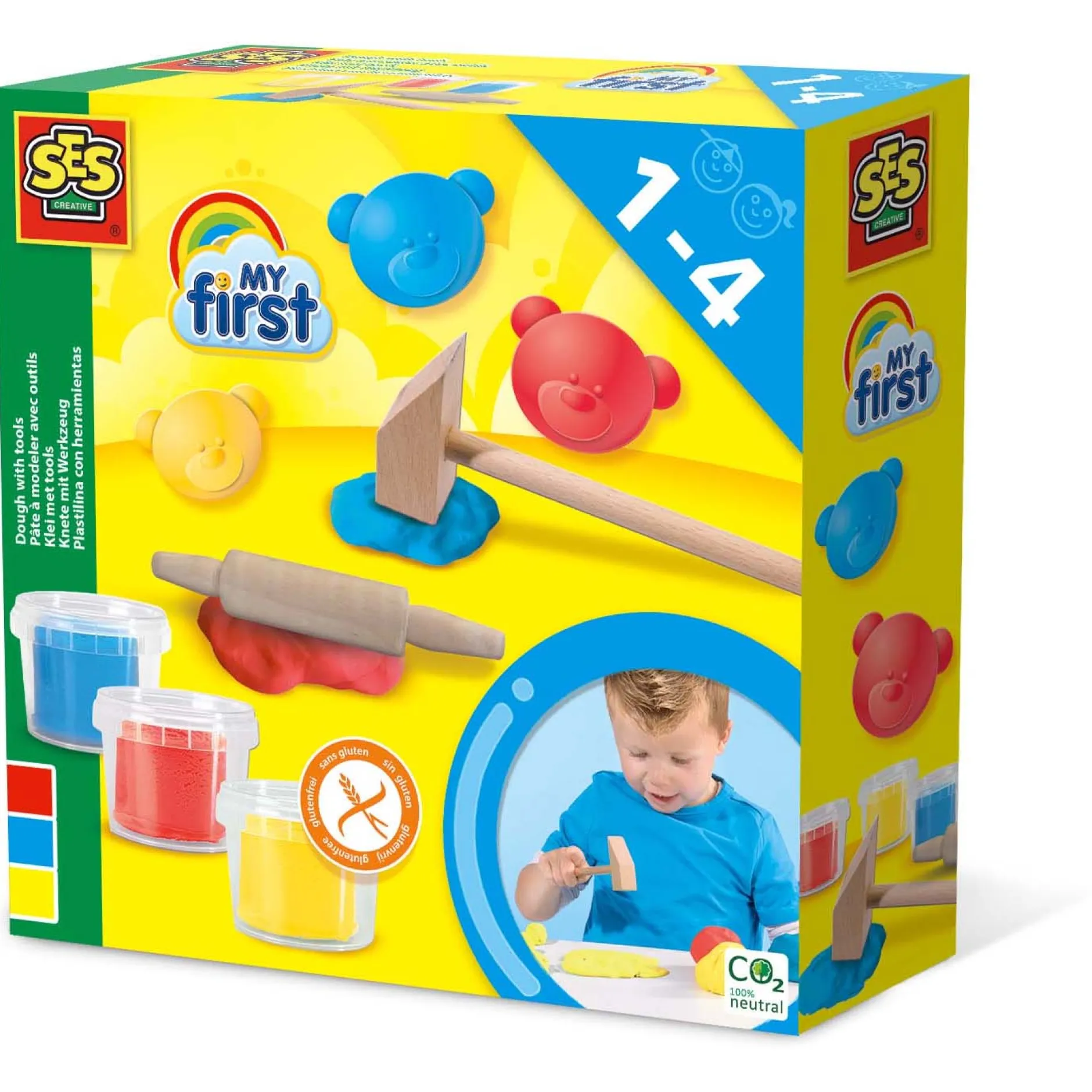 Tekenen|Puzzels & Spellen*SES My First klei met tools 3x 90 gram Multi