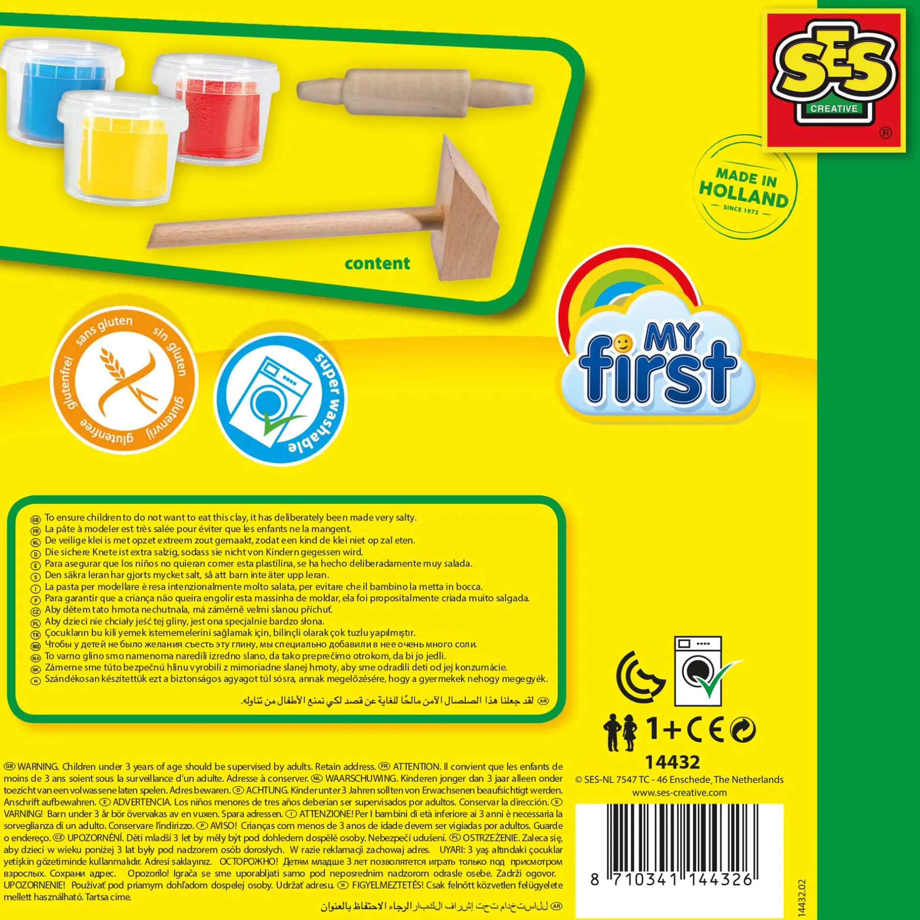 Tekenen|Puzzels & Spellen*SES My First klei met tools 3x 90 gram Multi