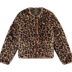 Jassen|Jassen*Stains & Stories jas lange mouwen panterprint bruin Beigebrown