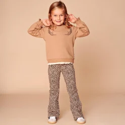 Truien & Vesten|Truien & Sweaters*Stains & Stories peuter sweater lange mouwen printopdruk bruin Lightbrown